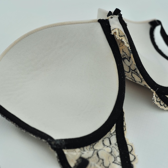 Victoria's Secret Vintage 36B BRA White Black crystallized DREAM ANGELS - Picture 6 of 11